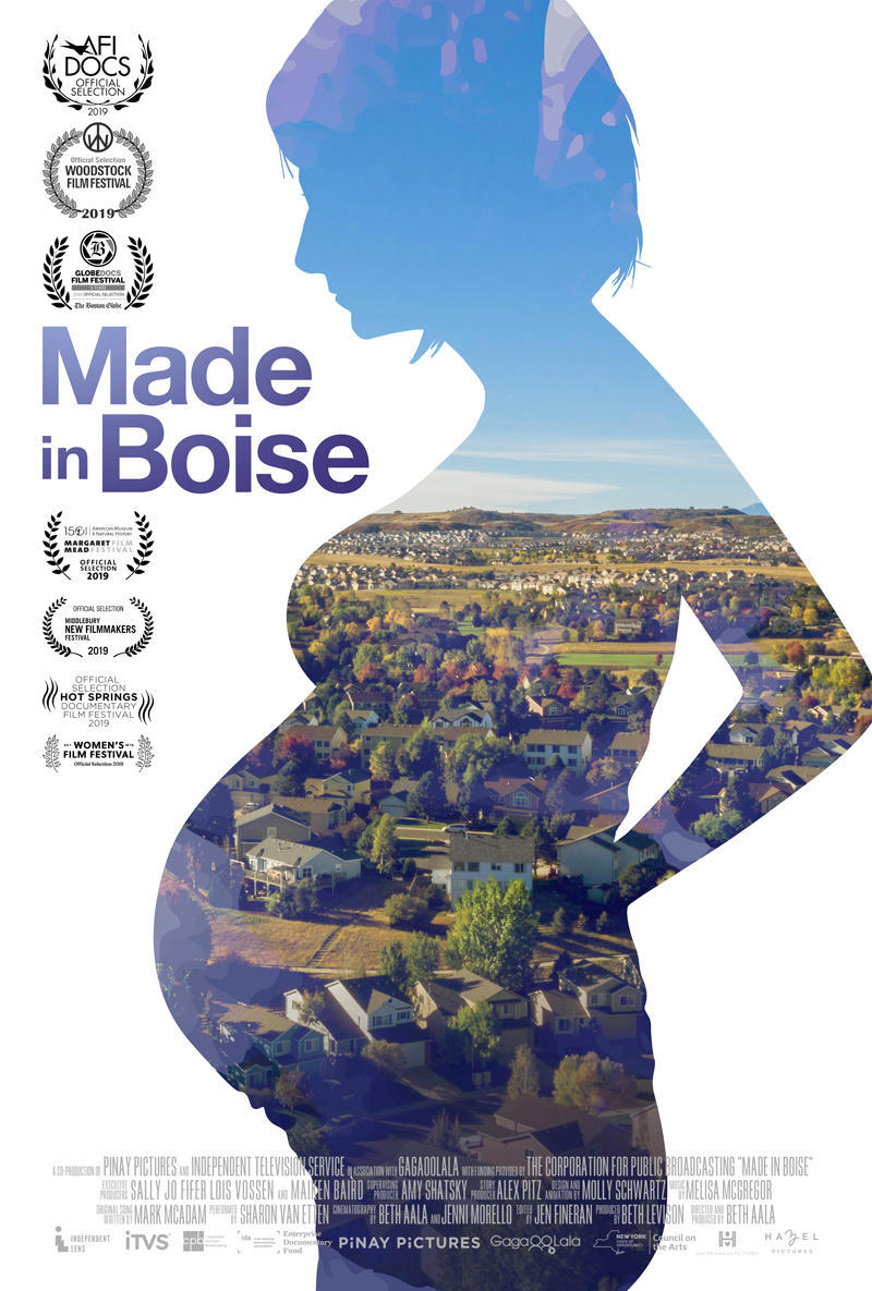 Made in Boise poster, silhouette of pregnant woman