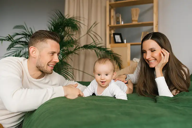 happy family with smile